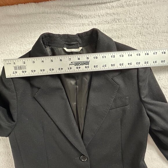Max Mara Womens Black Wool Cashmere Single-Breasted Blazer Size 4 Two-Button - Picture 6 of 8